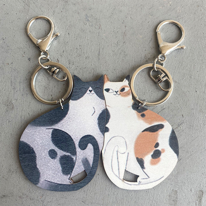 Wholesale Cute Cat Raccoon Hedgehog Mother and Child Keychains